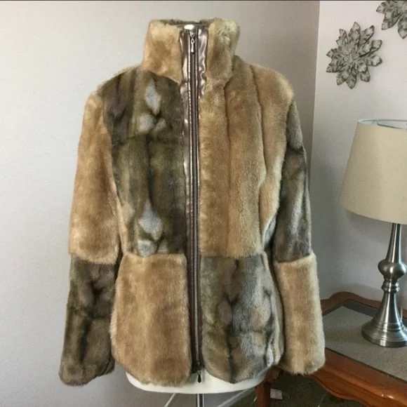 Sandro Nounours Faux Patchwork Fur Coat - Picture 8 of 16